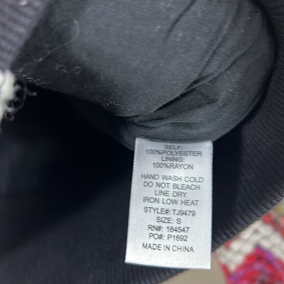 Vici Bomber Jacket Womens S Multicolor Chevron Textured Knit Boho Retro Indie - Picture 7 of 7